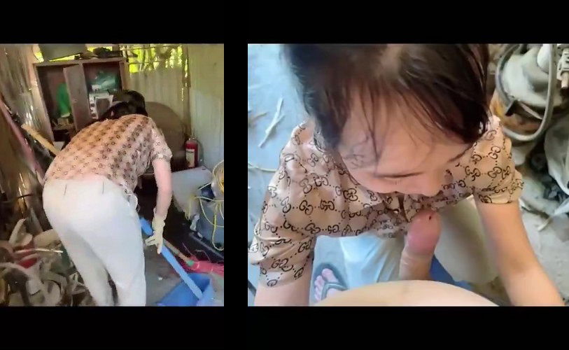 Clip: Chị đang dọn kho cũng vạch quần ra bắt chị mút - Clip Hot Việt